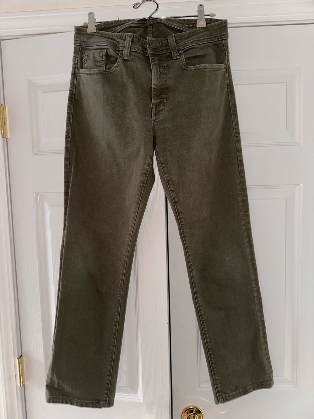 Fidelity Denim Jimmy Slim Straight Leg Jeans in an olive green wash- size 32